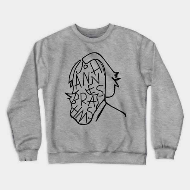 Johannes Brahms Crewneck Sweatshirt by Stark Raving Cello